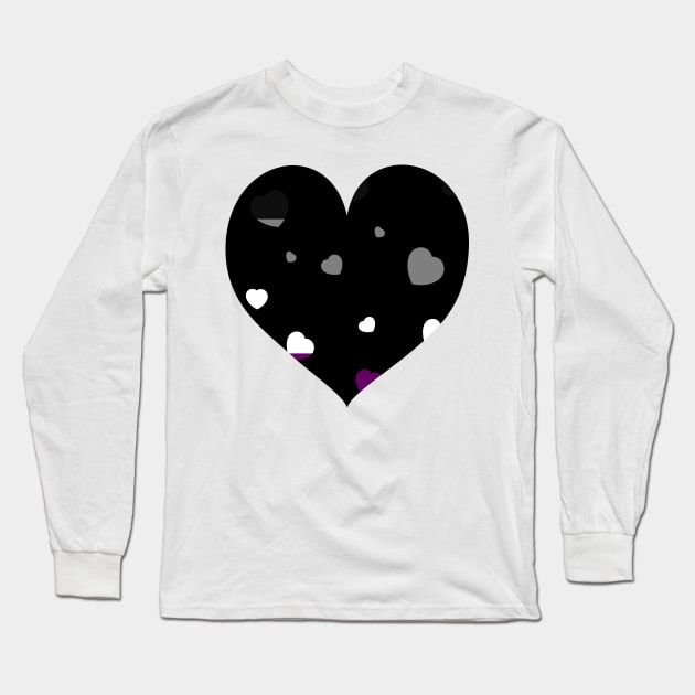 Chaotic Hearts, Pride Series - Asexual Long Sleeve T-Shirt by StephOBrien